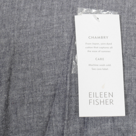 Blue Cotton Chambray Stand Collar Jacket XL - Picture 5 of 5